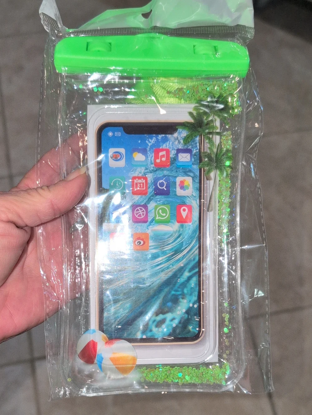 Waterproof Phone Pouch with Green Seal - Universal Mobile Case